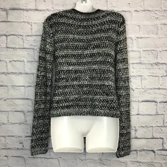 Joie Gray Black Knit Zipper Sweater - Picture 6 of 7
